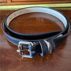 Ladies Steve Madden Black Belt with Silver Buckle